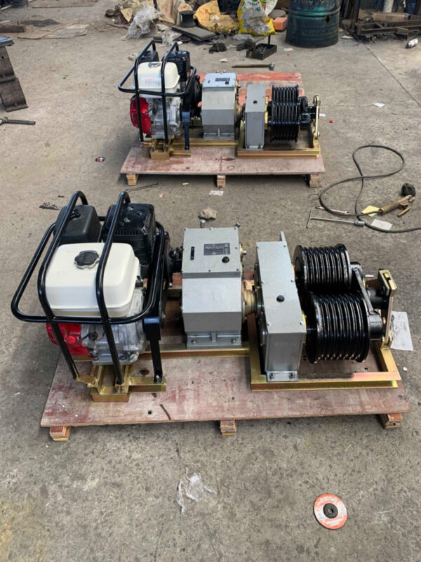 double drum gasoine powered winch